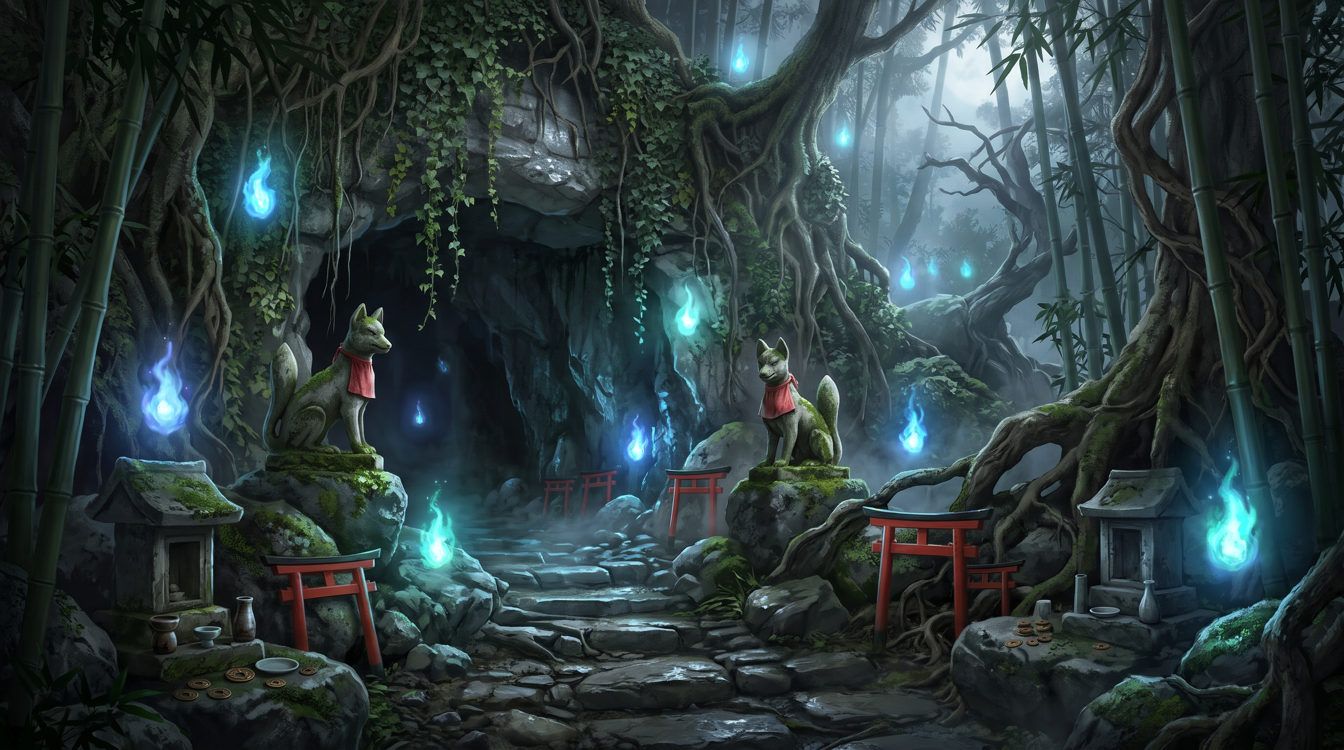 Caverne Secrète des Esprits Renards Kitsune
