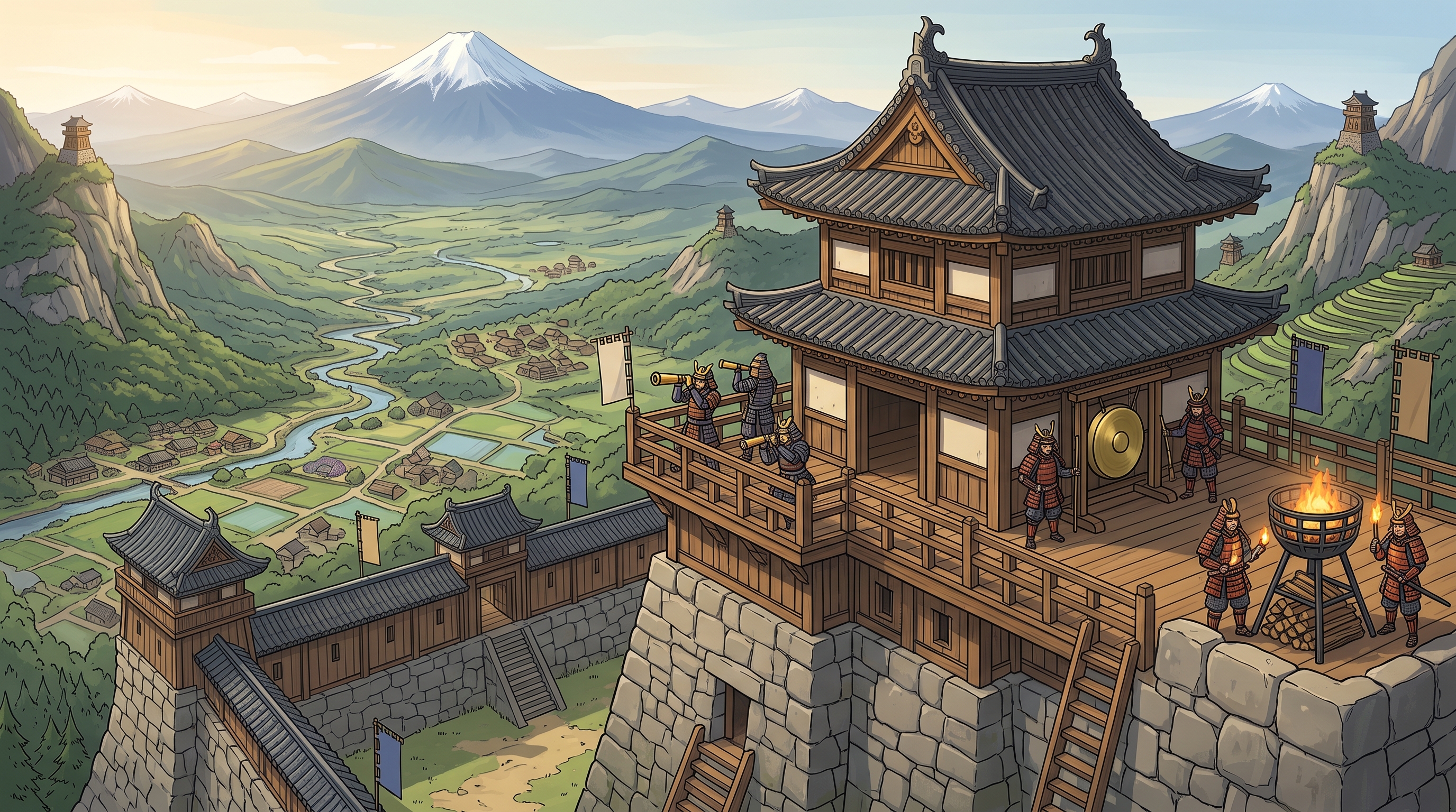 Tour de Guet Yagura & Feux d'Alarme