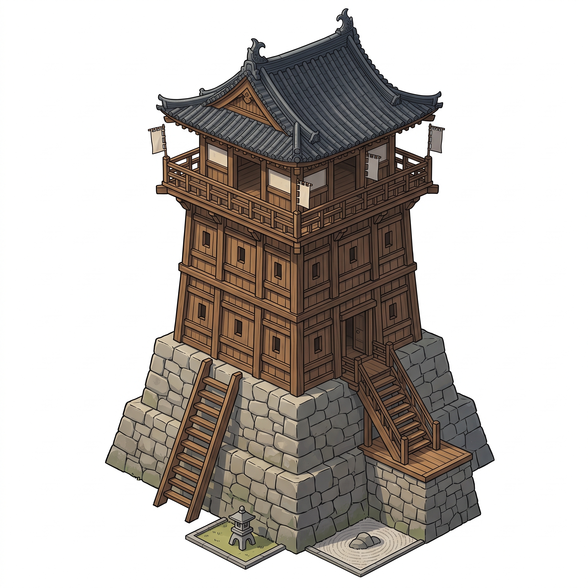 Tour de Guet Yagura & Feux d'Alarme